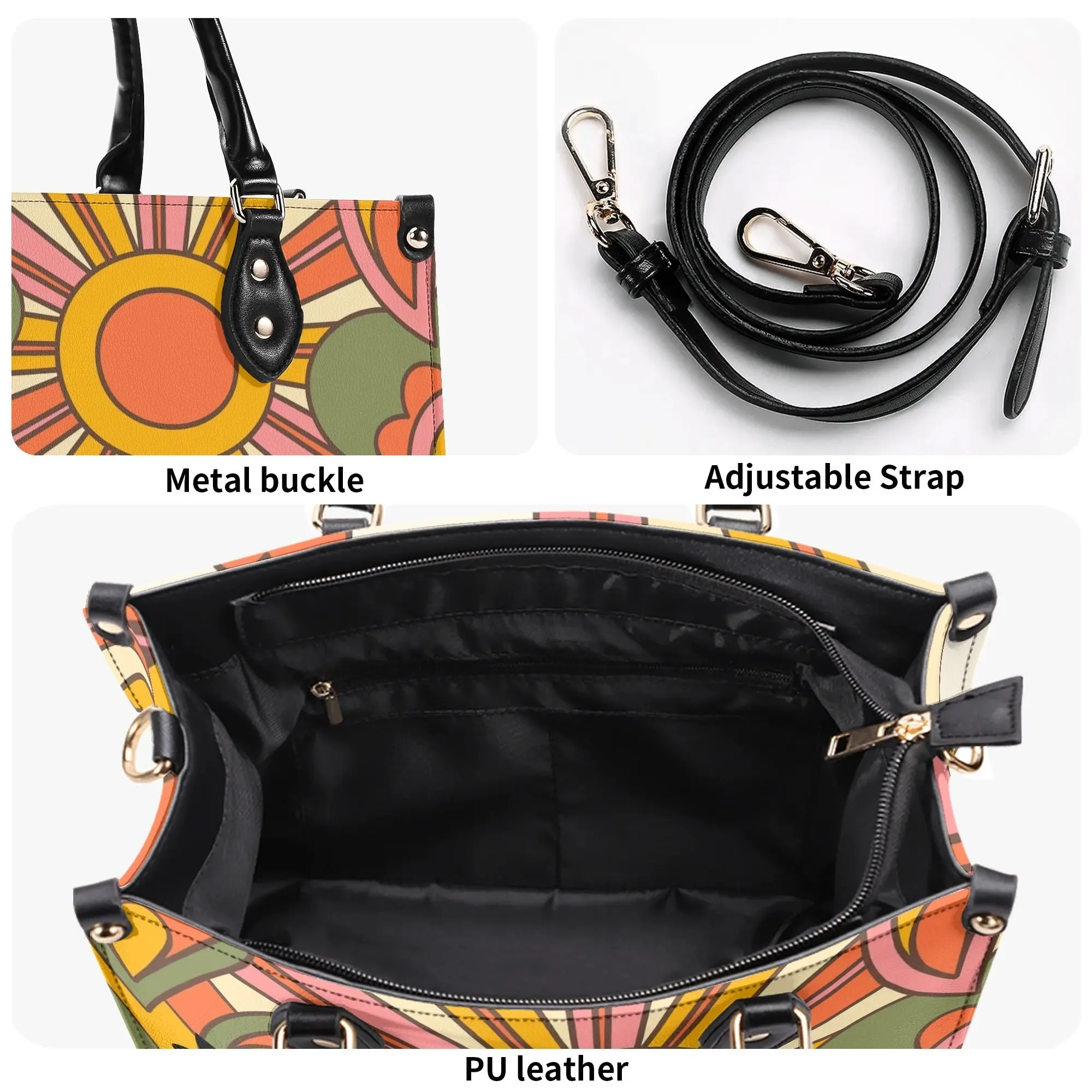 1970s Groovy Handbag, Atomic Kitty, Flower Power Hip Chic Trendy Kitsch Shoulder Bag