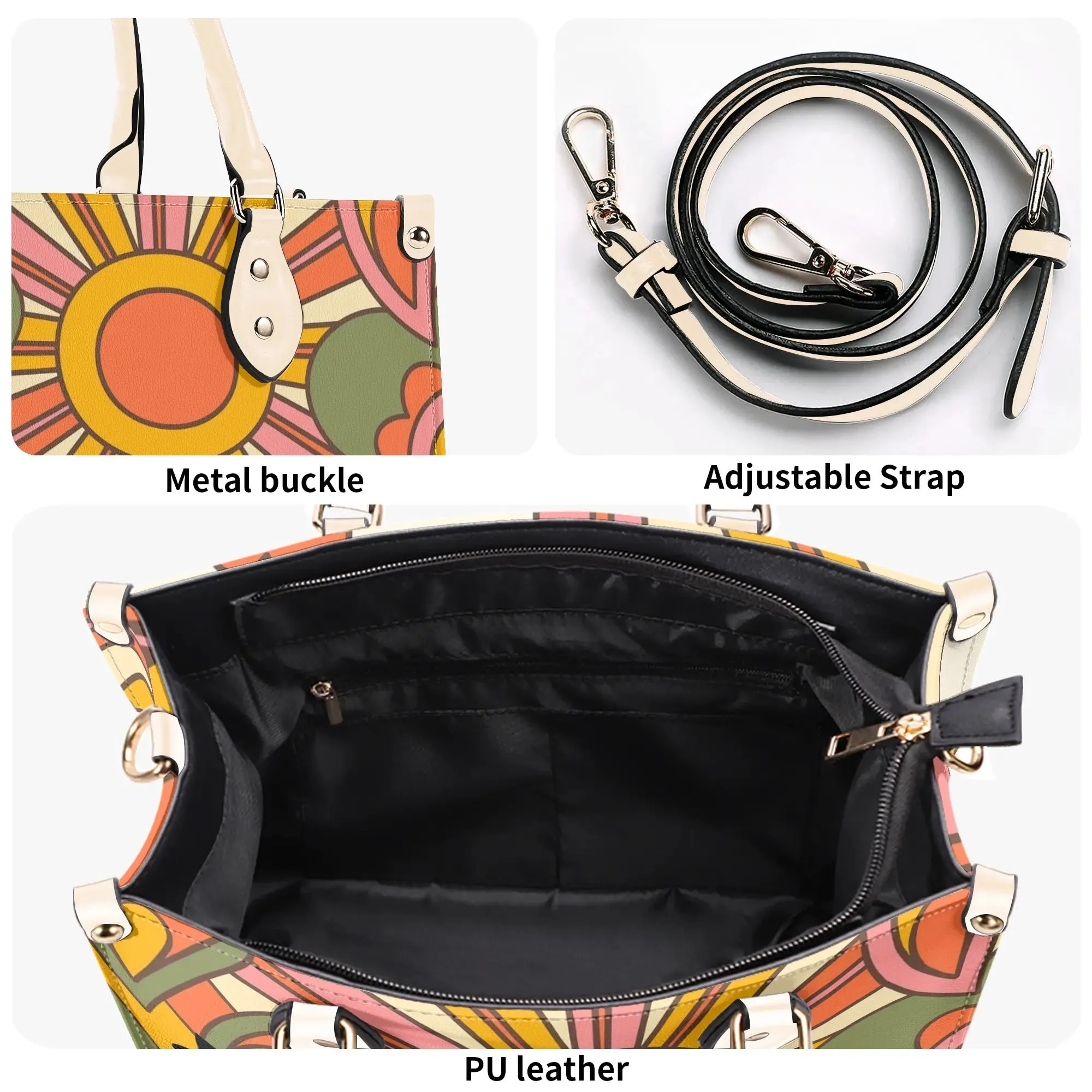 1970s Groovy Handbag, Atomic Kitty, Flower Power Hip Chic Trendy Kitsch Shoulder Bag