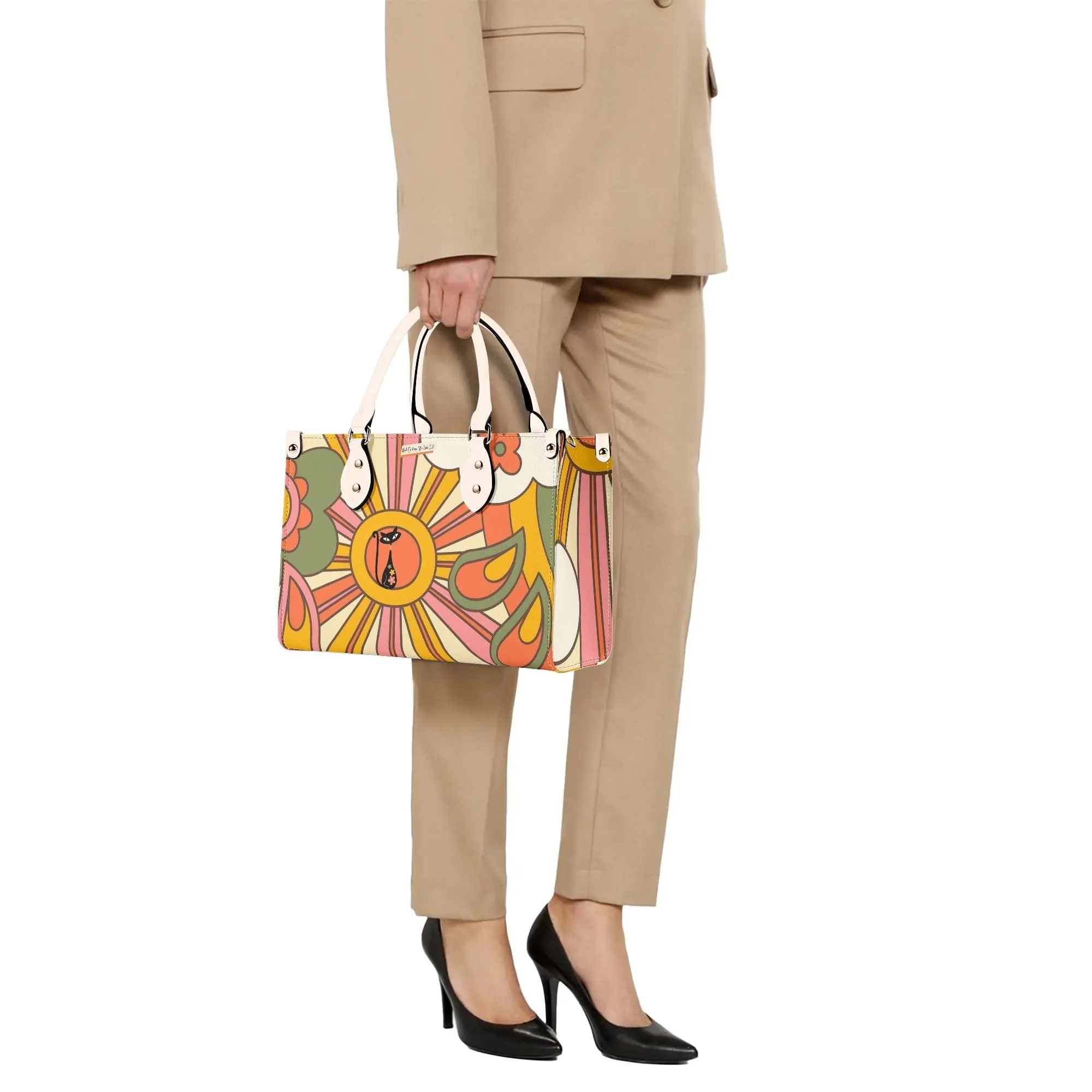 1970s Groovy Handbag, Atomic Kitty, Flower Power Hip Chic Trendy Kitsch Shoulder Bag