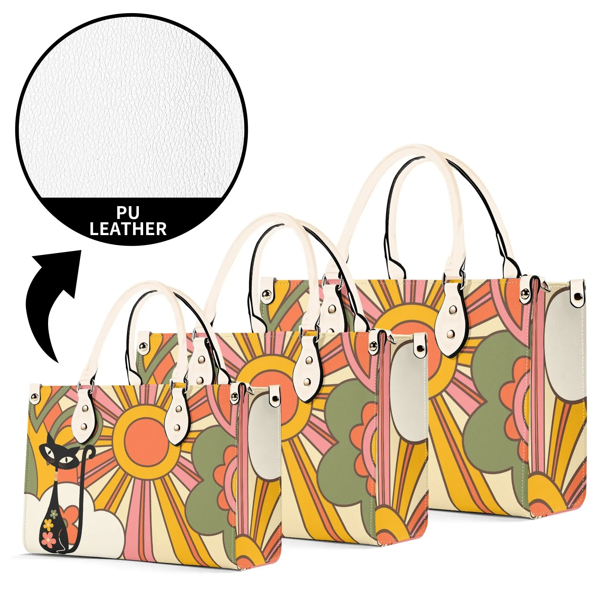 1970s Groovy Handbag, Atomic Kitty, Flower Power Hip Chic Trendy Kitsch Shoulder Bag