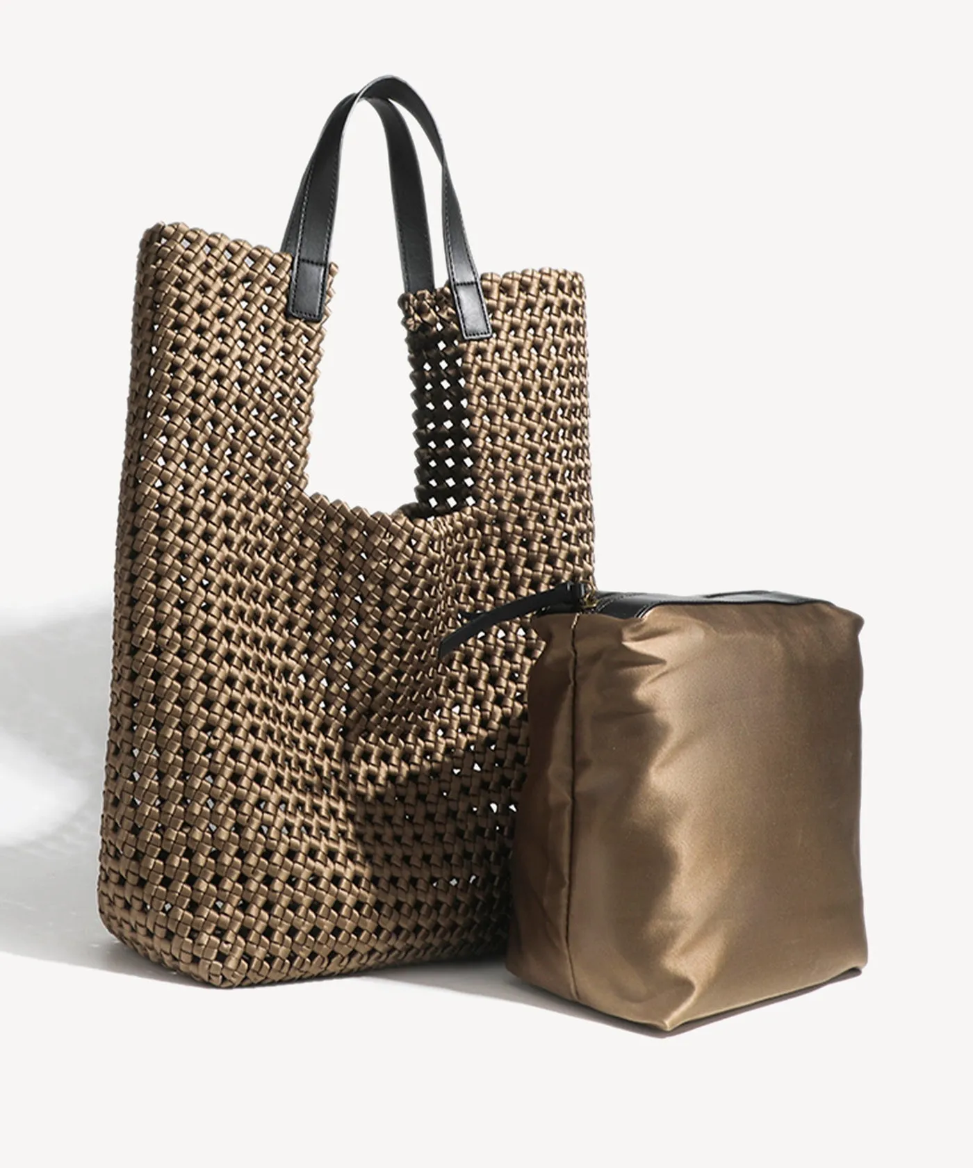 2 PCs Set Woven Large Handle Bag