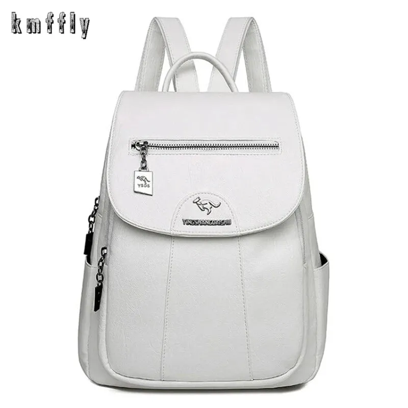 2021 New Large Capacity Leather Travel Backpack Women
