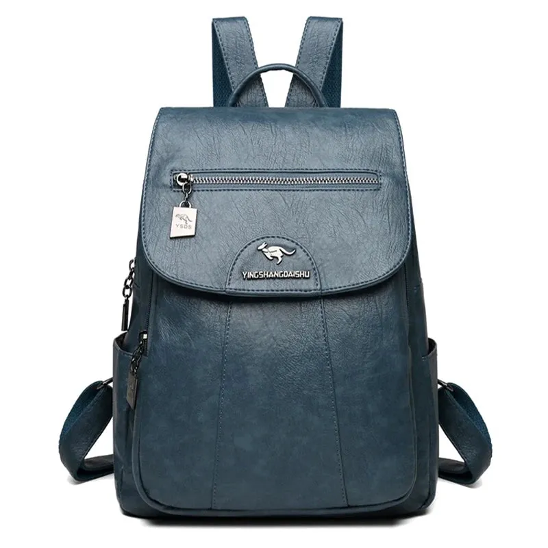 2021 New Large Capacity Leather Travel Backpack Women