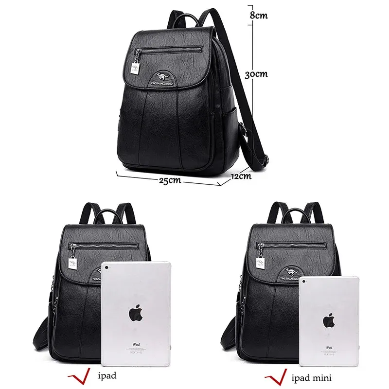 2021 New Large Capacity Leather Travel Backpack Women