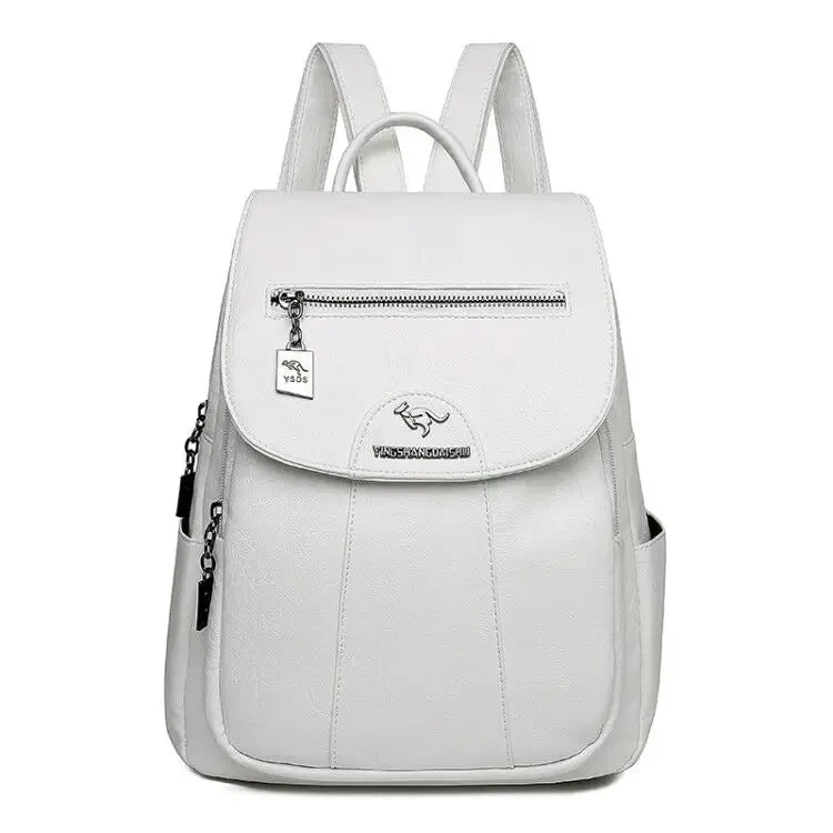 2021 New Large Capacity Leather Travel Backpack Women