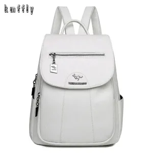 2021 New Large Capacity Leather Travel Backpack Women