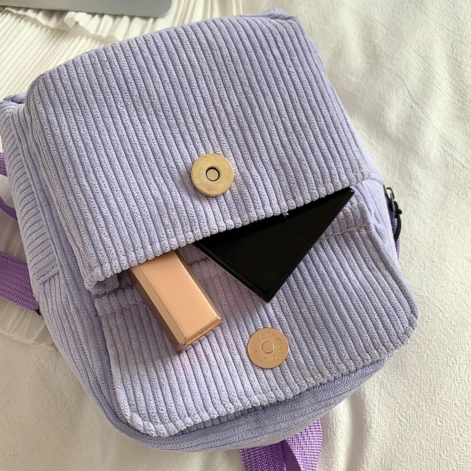 2022 Fashion Simple Velvet Solid Backpack Corduroy Backpack Leather Shoulder Bag for Women (WH2, One Size)