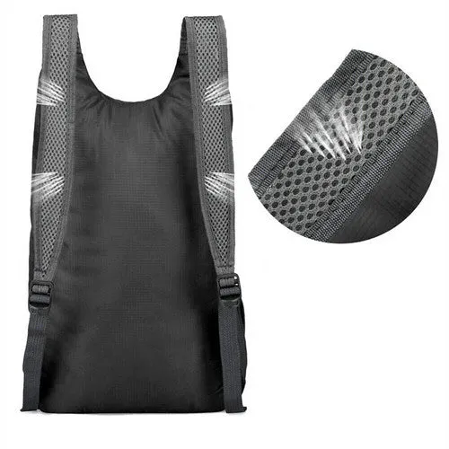 20L Black Waterproof Lightweight Backpack | Portable Foldable | Travel Outdoor