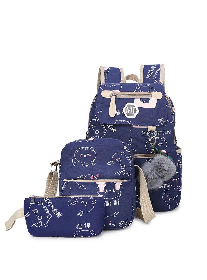 3 Pcs/set Women School Backpacks Schoolbag For Teenagers