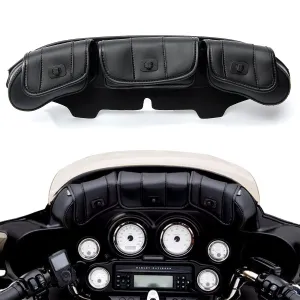3 Pouch Pocket Fairing Wind Shield Bag for Harley Electra Street Glide Touring