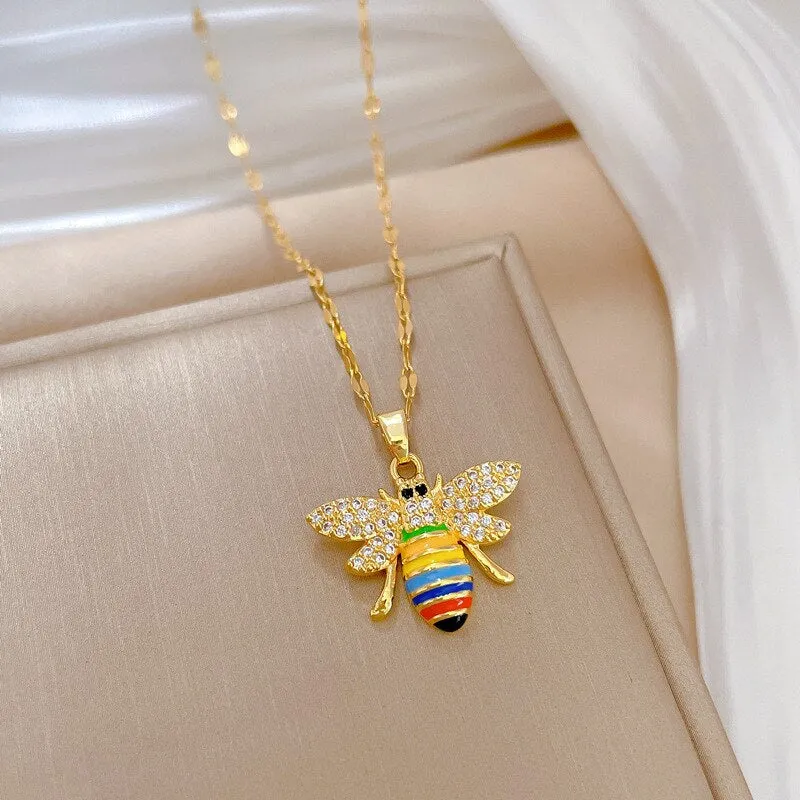 316L Stainless Steel Gold Color Necklace for Women
