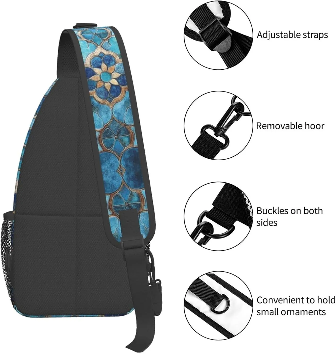 3d Print Sling Bag Crossbody Shoulder Backpack Chest Bags Gym Travel Hiking Casual Daypack