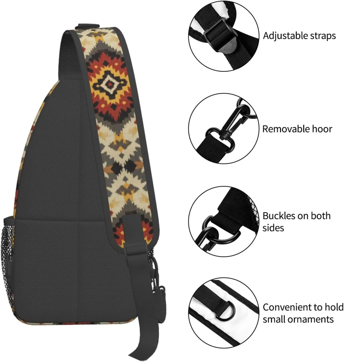 3d Print Sling Bag Crossbody Shoulder Backpack Chest Bags Gym Travel Hiking Casual Daypack