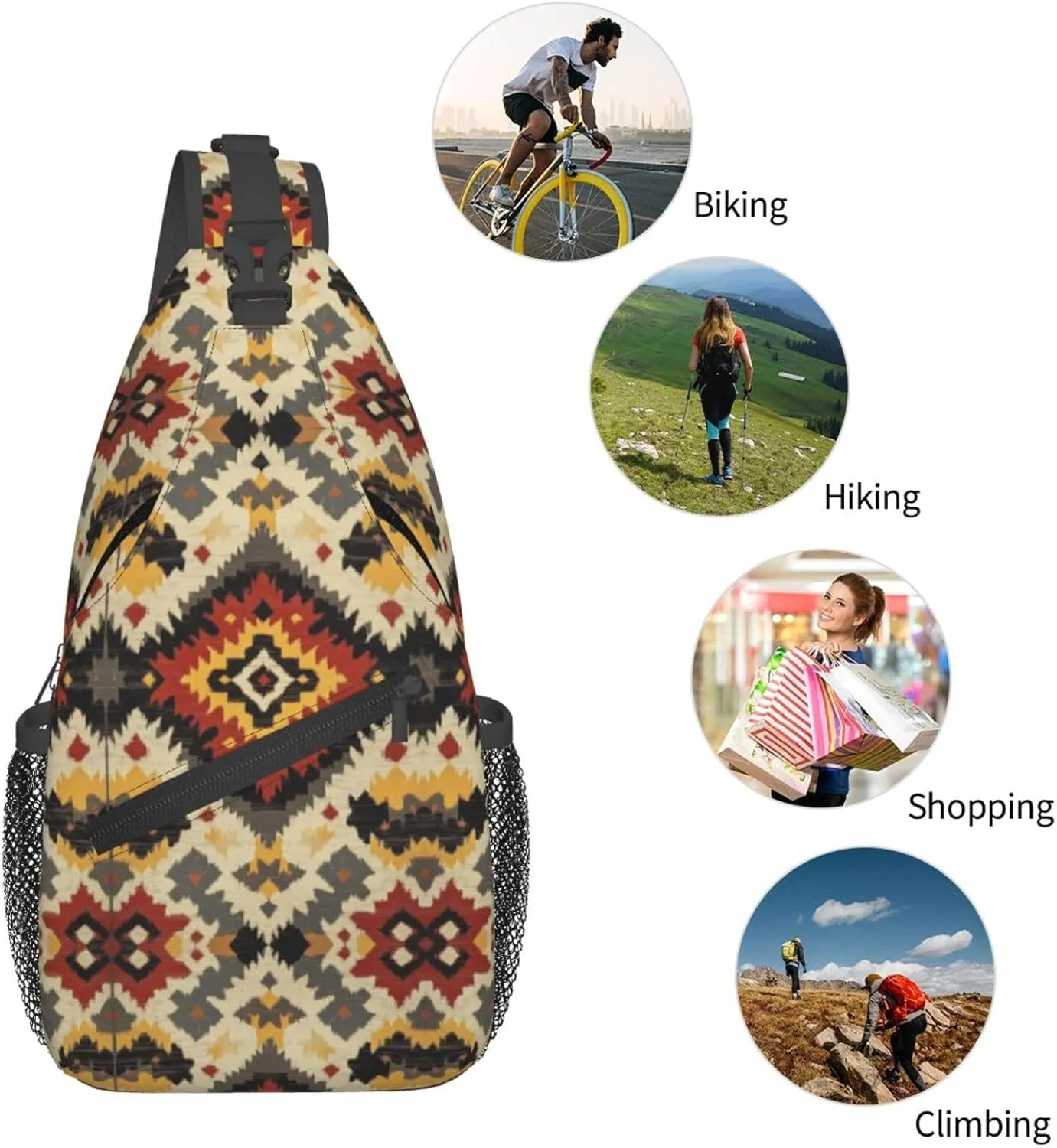 3d Print Sling Bag Crossbody Shoulder Backpack Chest Bags Gym Travel Hiking Casual Daypack