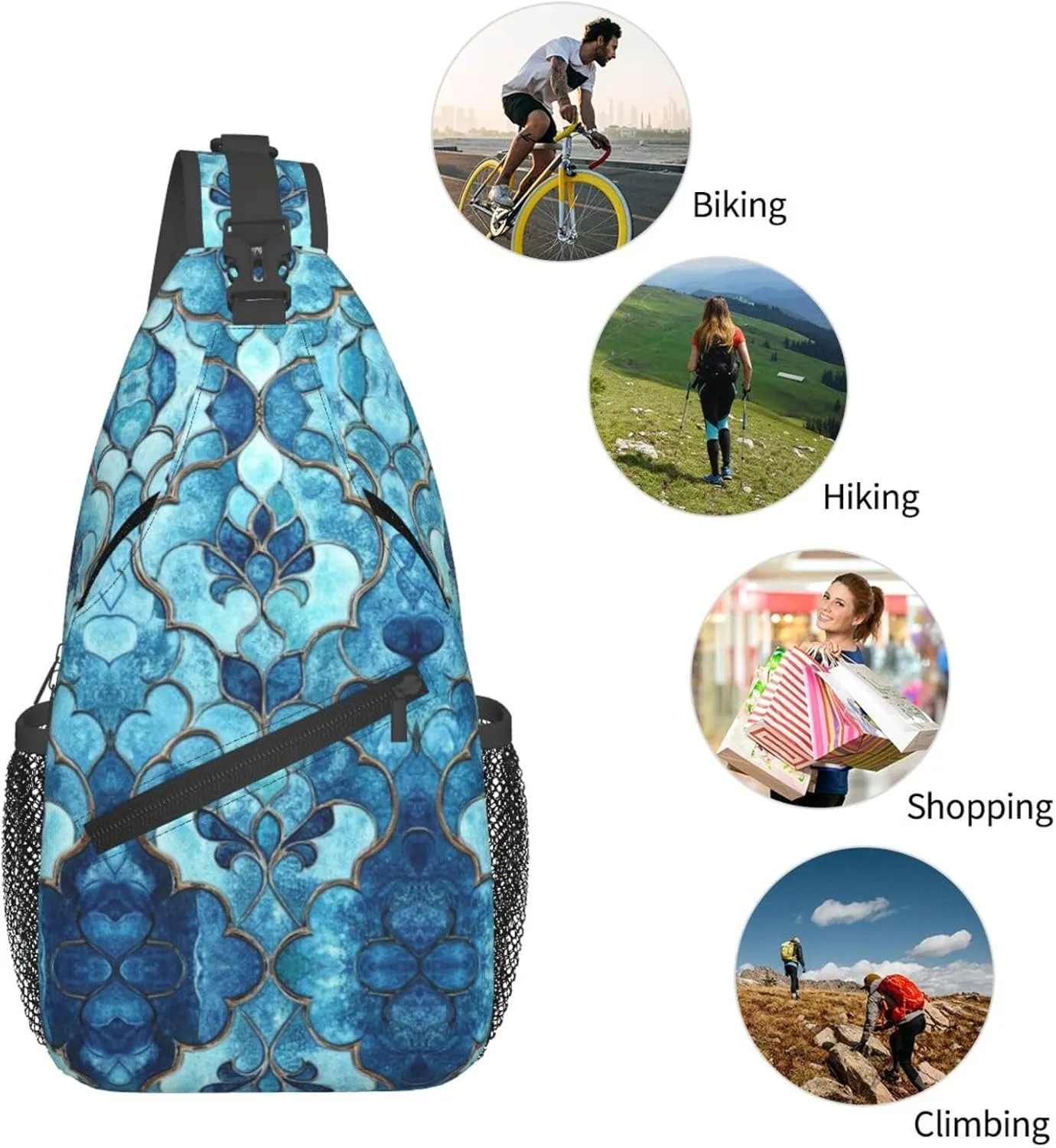 3d Print Sling Bag Crossbody Shoulder Backpack Chest Bags Gym Travel Hiking Casual Daypack