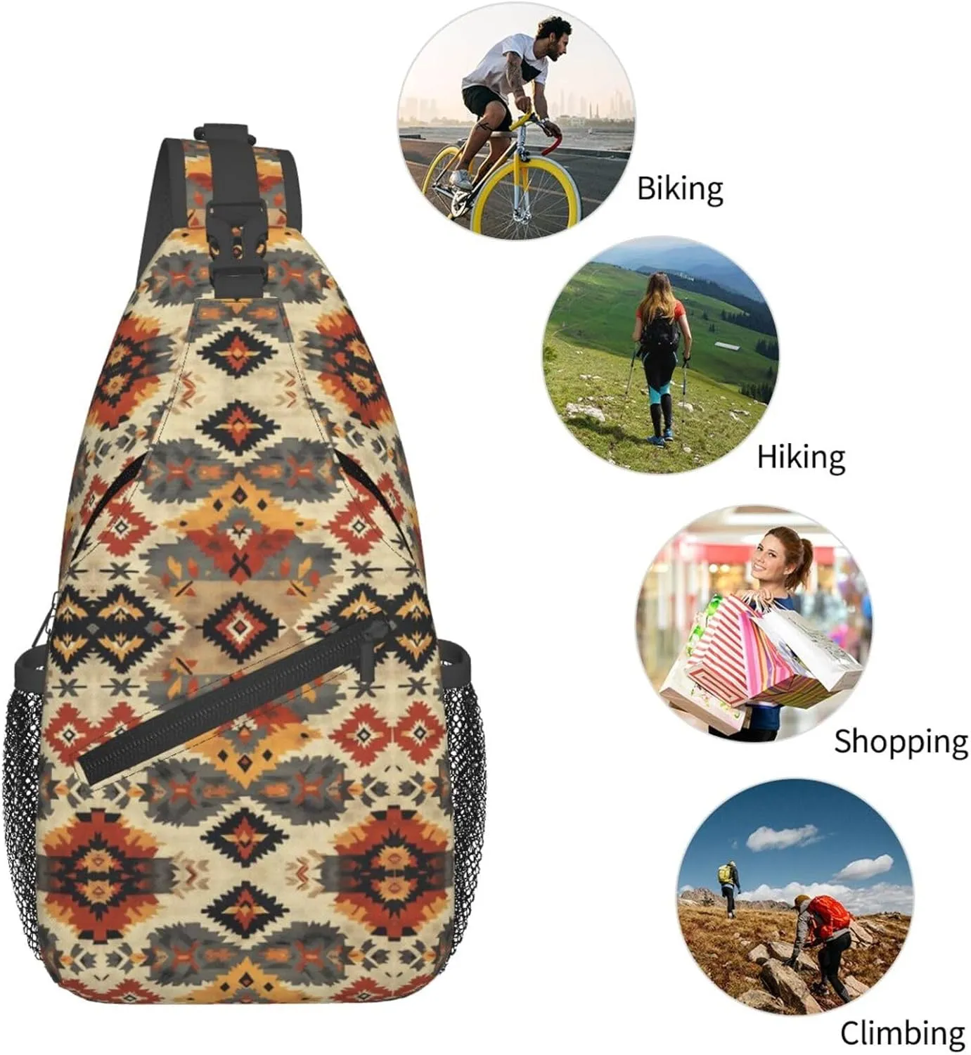 3d Print Sling Bag Crossbody Shoulder Backpack Chest Bags Gym Travel Hiking Casual Daypack