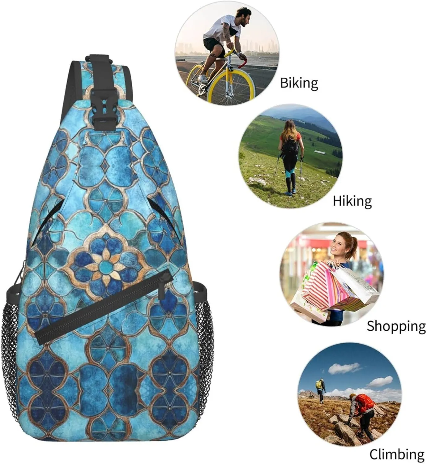 3d Print Sling Bag Crossbody Shoulder Backpack Chest Bags Gym Travel Hiking Casual Daypack