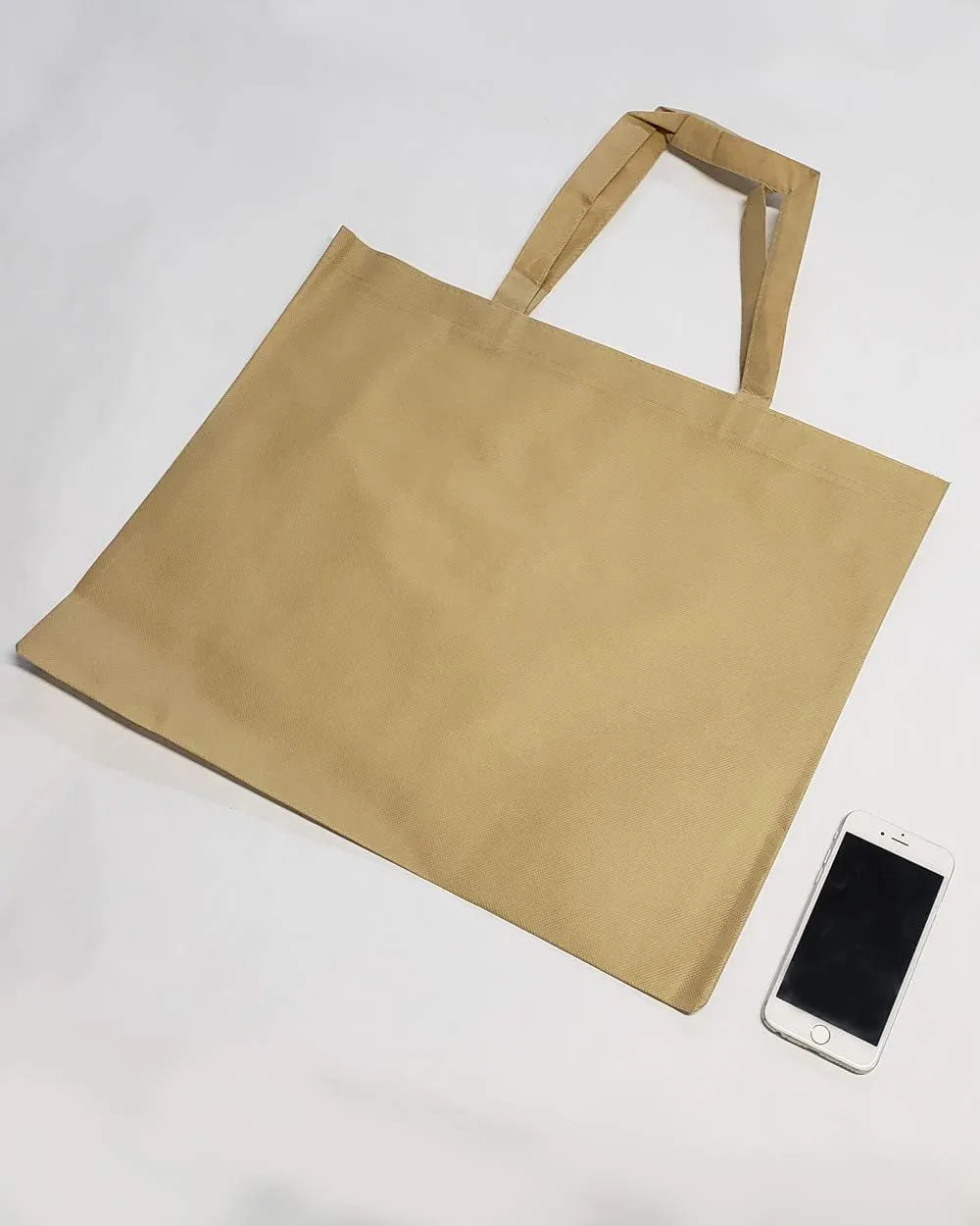 (50 Pack) Set of 50 Cheap Budget Promotional Large Tote Bags (Khaki)