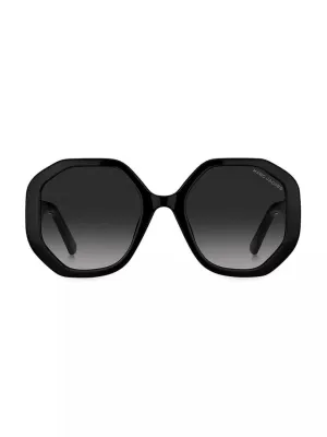 53MM Geometric Logo Sunglasses