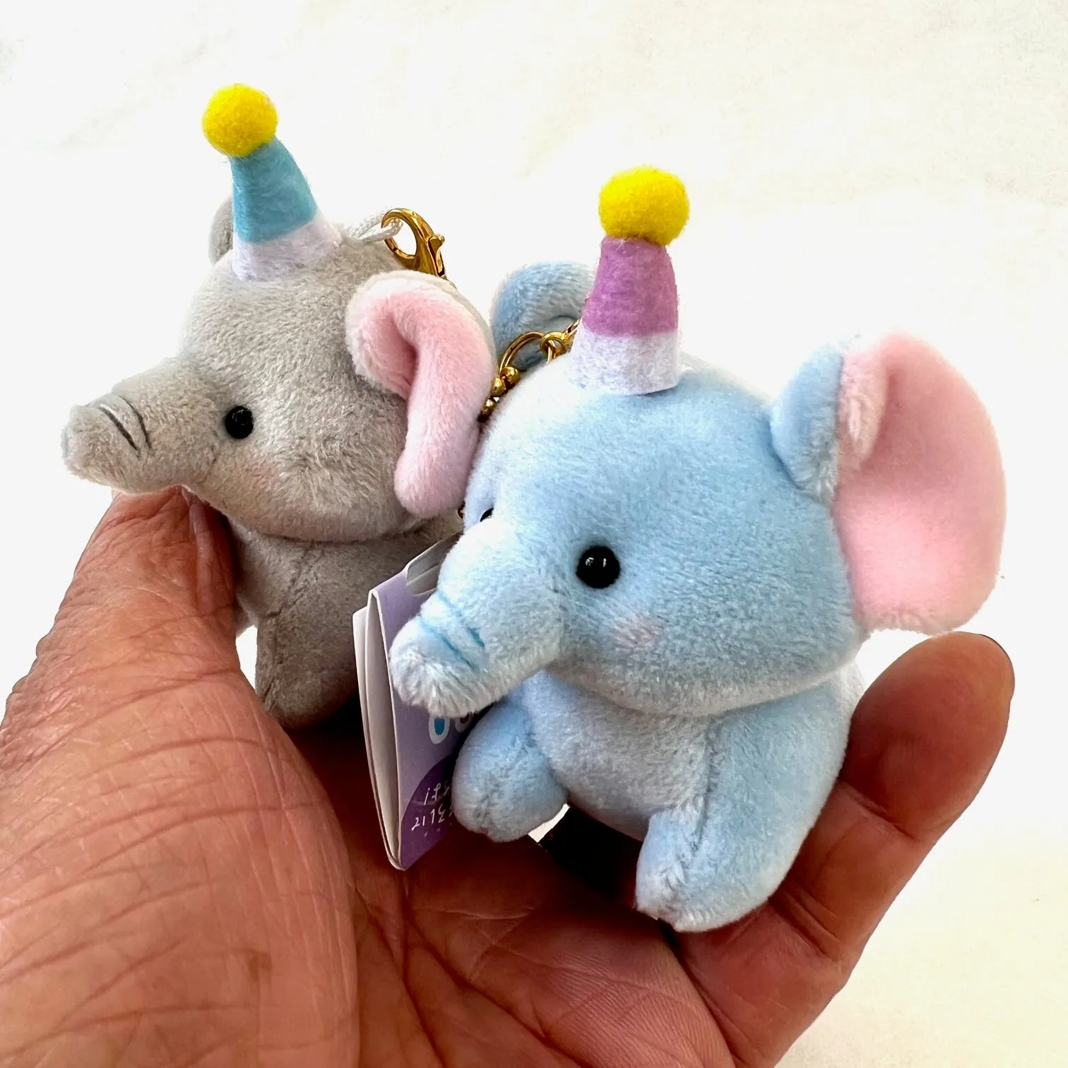 63326 CRUX ELEPHANT BUDDIES PLUSH CHARMS-3 Pairs