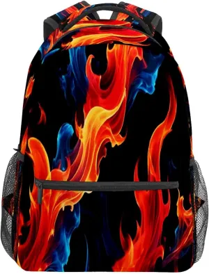 Abstract Flame(07) Backpack Casual Daypack Backpacks Travel Hiking Camping Day Pack For Women Men