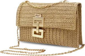 Abuyall Straw Crossbody Bags For Women Beach Evening Raffia Woven Small Envelope Purse