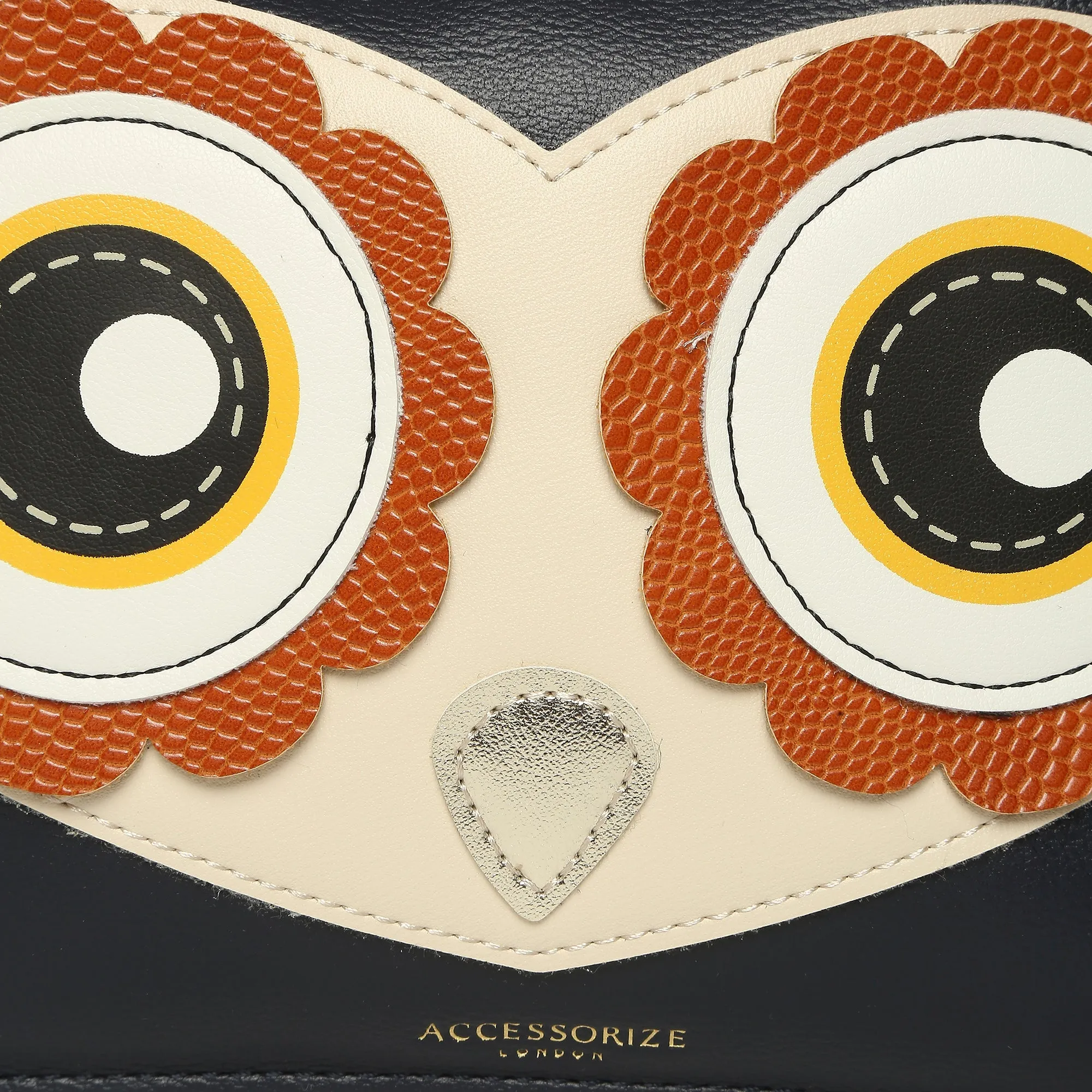 Accessorize London Women's Faux Leather Blue Small Owl Wristlet