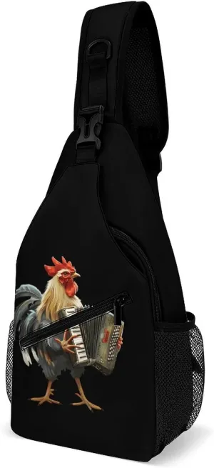 Accordion Chicken Fashion Sling Bag Backpack Crossbody Shoulder Chest Bags Hiking Daypack