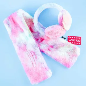 ACDC RAG Pastel Rainbow Scarf & Earmuffs Set