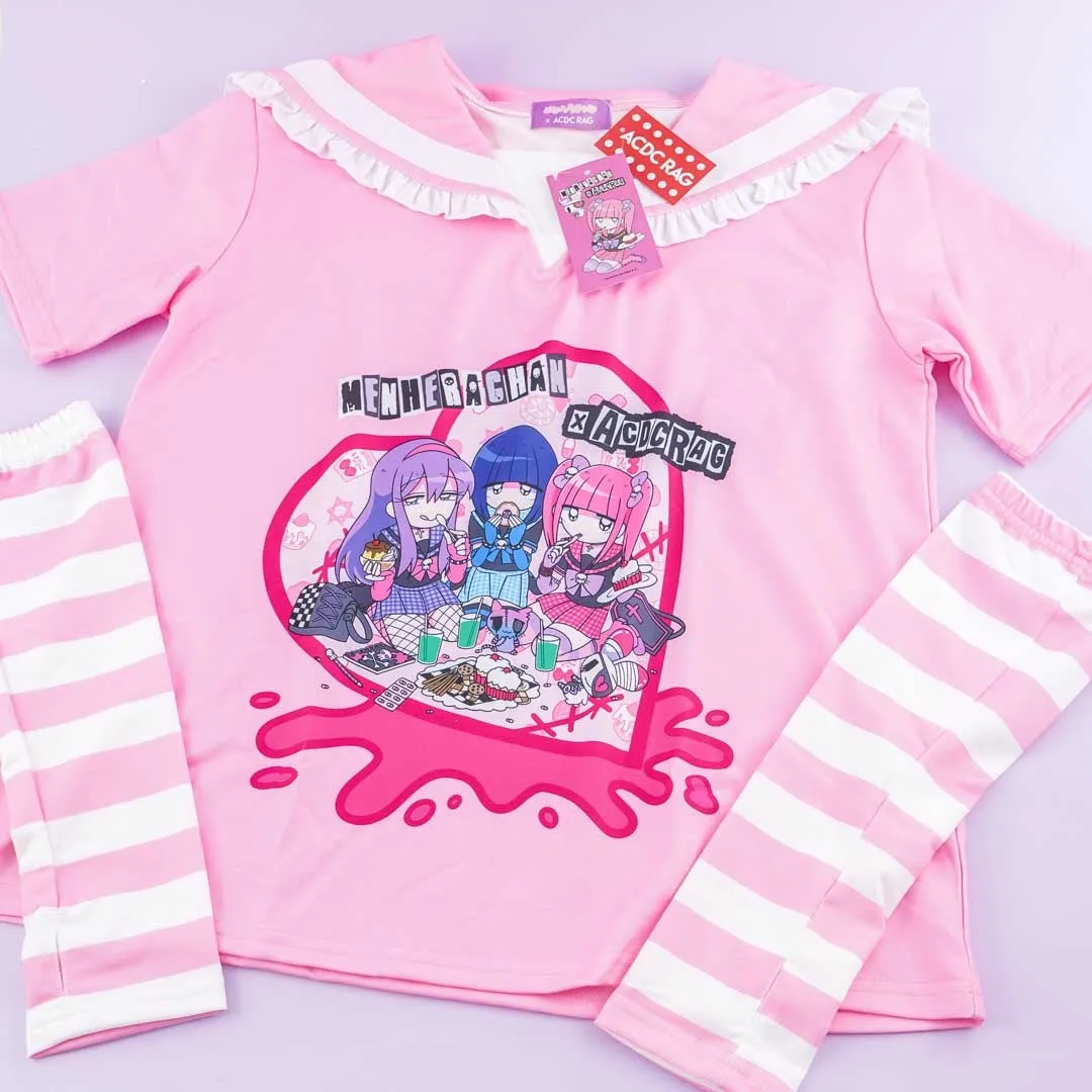 ACDC RAG Yami Kawaii Punk Menhera-chan Sailor Tee - Pink