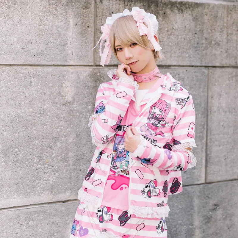 ACDC RAG Yami Kawaii Punk Menhera-chan Usamimi Parka - Pink