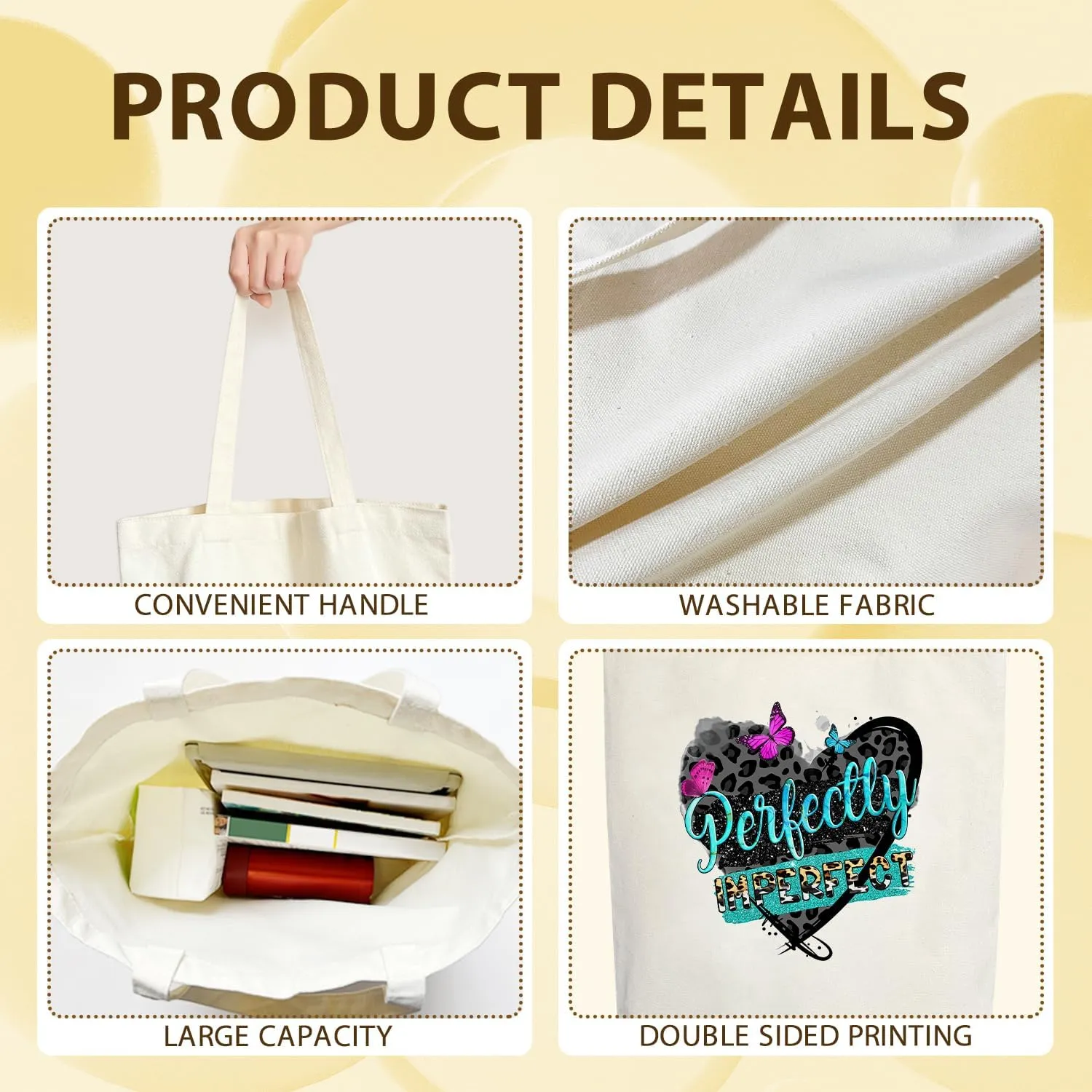 Aesthetic Tote Bags Canvas Tote Bag for Women Large Capacity Bag Gifts Shopping Tote Bags Reusable Grocery Bags
