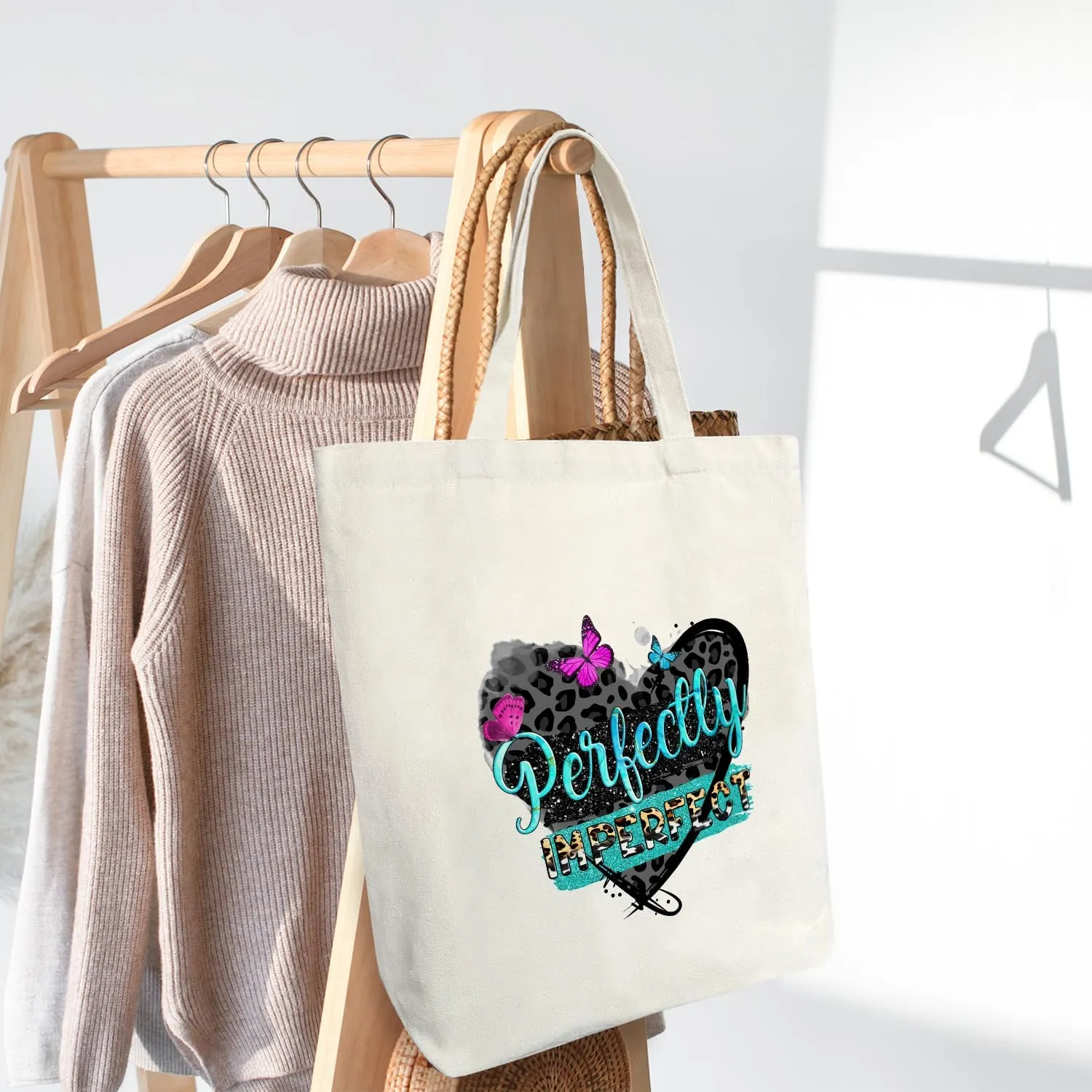 Aesthetic Tote Bags Canvas Tote Bag for Women Large Capacity Bag Gifts Shopping Tote Bags Reusable Grocery Bags