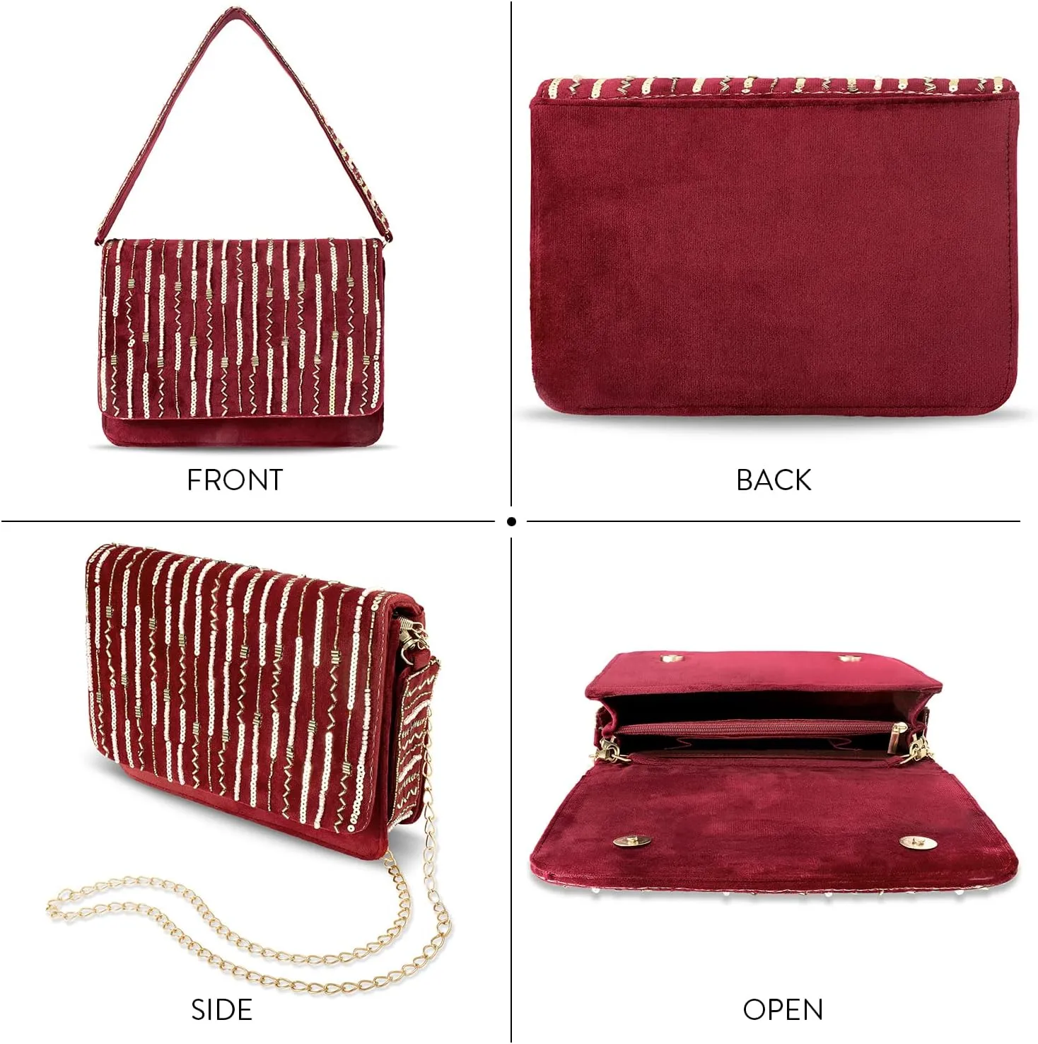 Aheli Clutch Purses for Women Handmade Evening Handbags Bridal Clutch