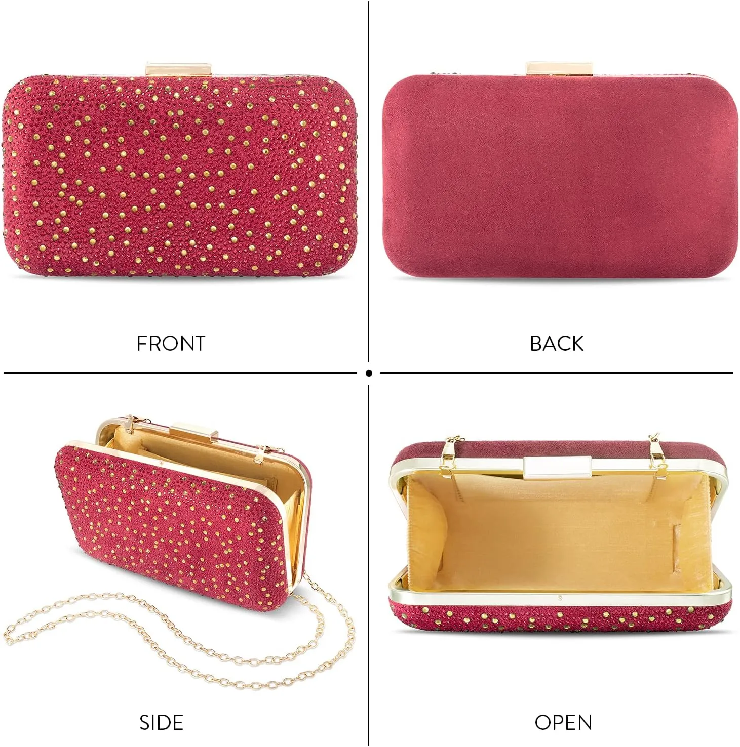 Aheli Clutch Purses for Women Wedding Handmade Evening Handbags Party Bridal Clutch