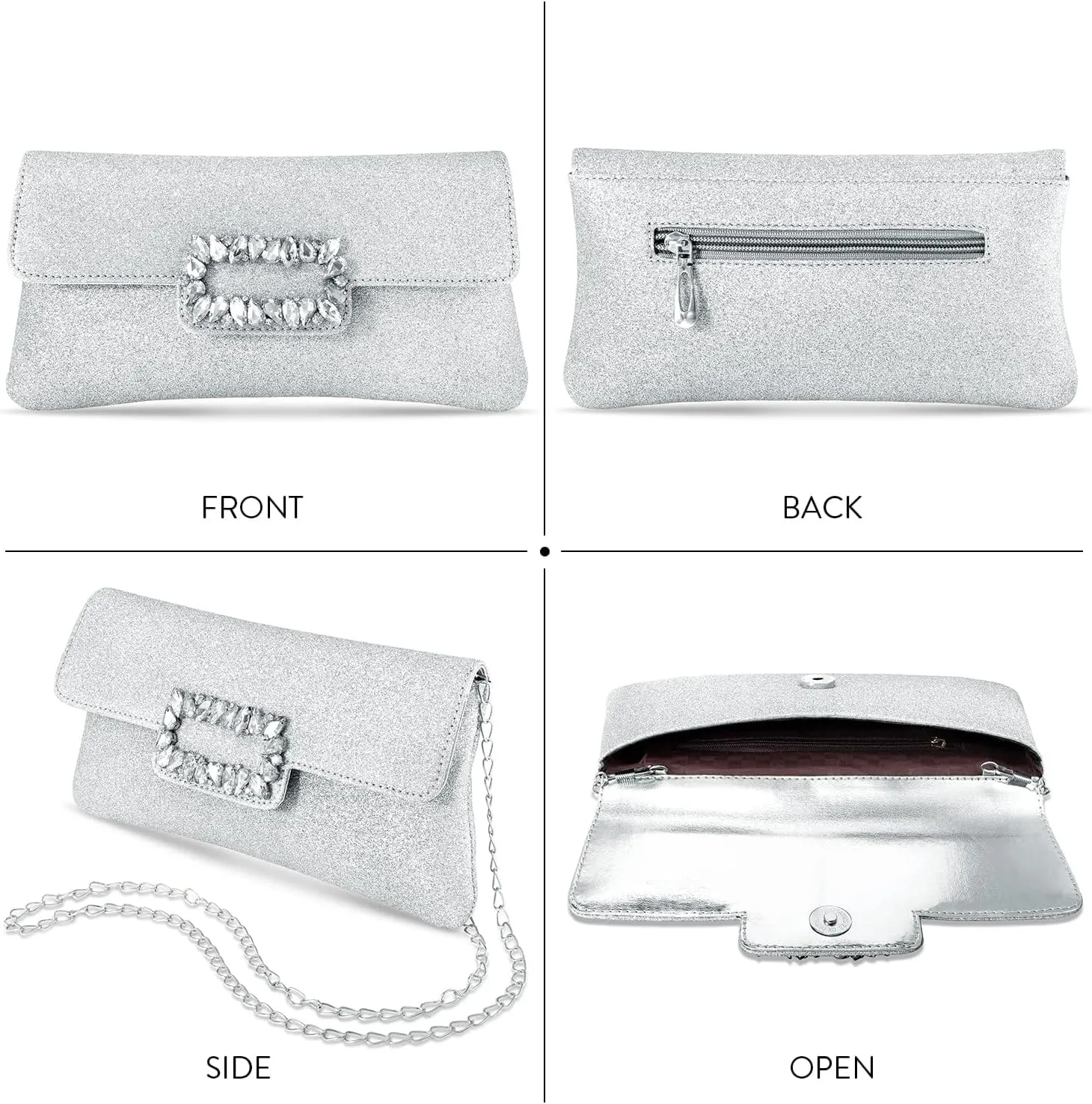 Aheli Clutch Purses for Women Wedding Handmade Evening Handbags Party Bridal Clutch