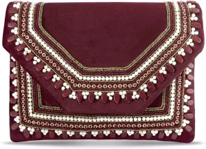 Aheli Clutch Women's Purse Bridal Bag for Casual Detachable Strap Evening Sling Bag