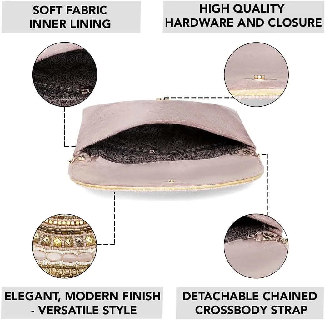 Aheli Indian Clutch Purses for Women Wedding Handmade Evening Bridal Handbags Party