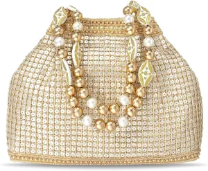 Aheli Indian Potli Bags for Women Evening Bag Clutch Ethnic Bride Purse with Drawstring
