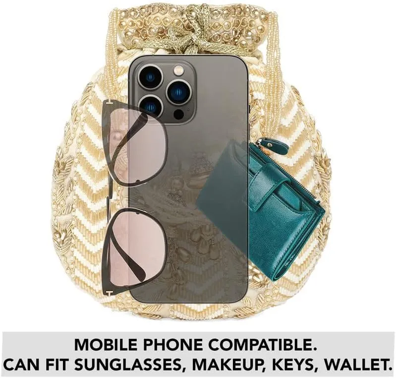Aheli Potli Bag For Women Handmade Evening Wristlet Handbag Stylish Bridal Purse Fashion Bag
