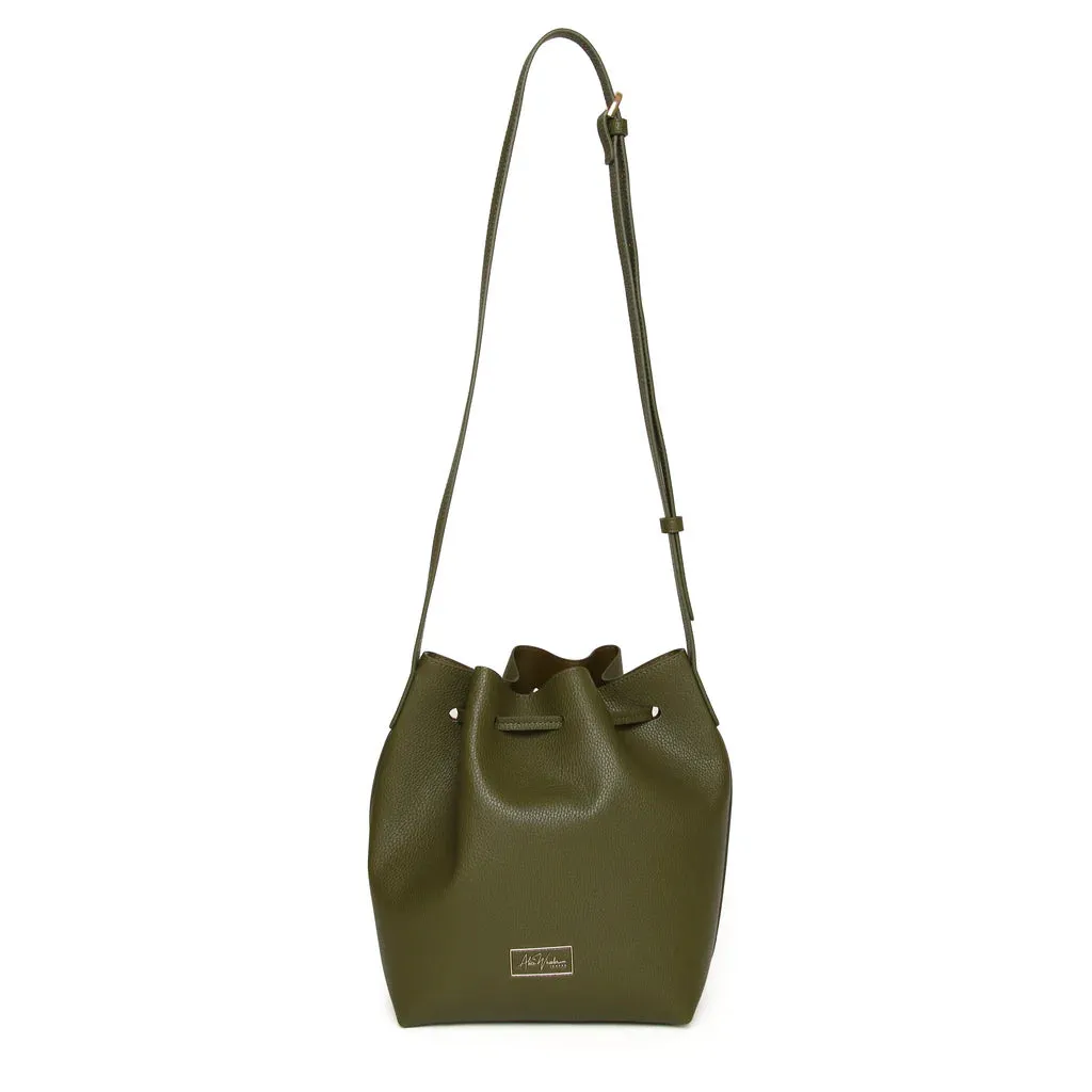 Alice Wheeler Bucket Cross Body Bag - Olive