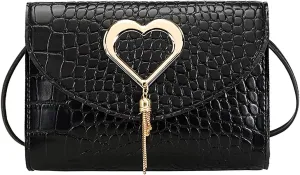 All- Shoulder Bag Ladies Handbag Fashion Messenger Bags Leather Shoulder Bags for Women (Black, One Size)