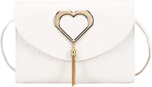 All- Shoulder Bag Ladies Handbag Fashion Messenger Bags Leather Shoulder Bags for Women (White, One Size)