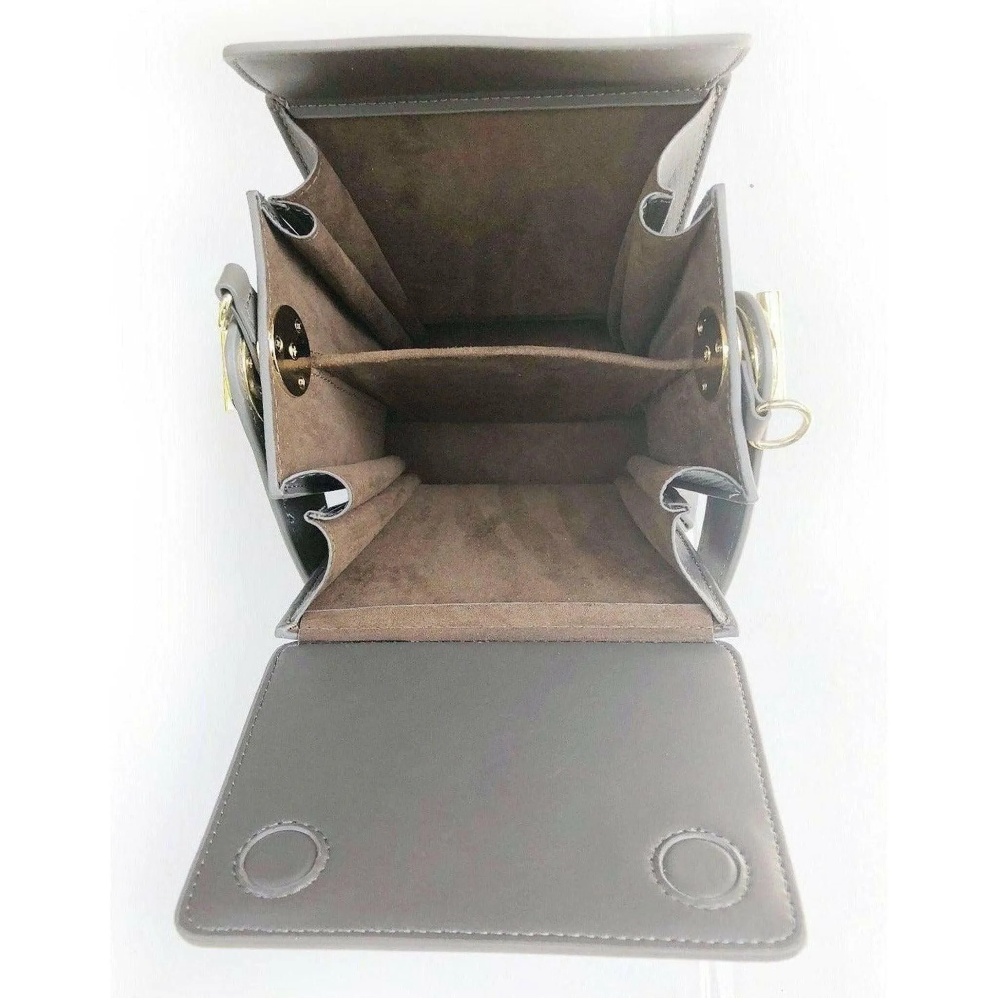 Amber Leather Bucket Bag in Gray