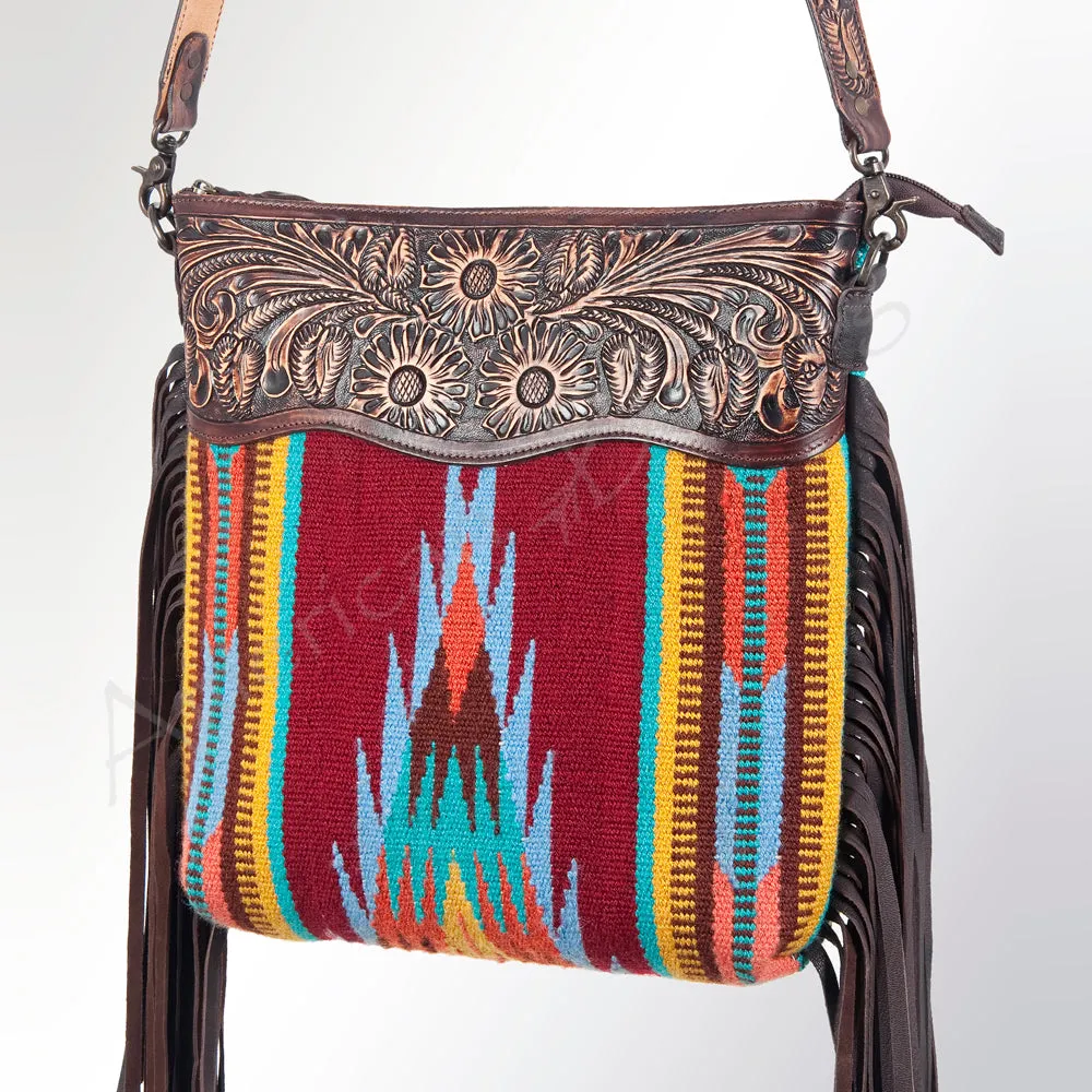 American Darling ADBGZ241 Signature Crossbody Hand Tooled Saddle Blanket Genuine Leather Women Bag Western Handbag Purse