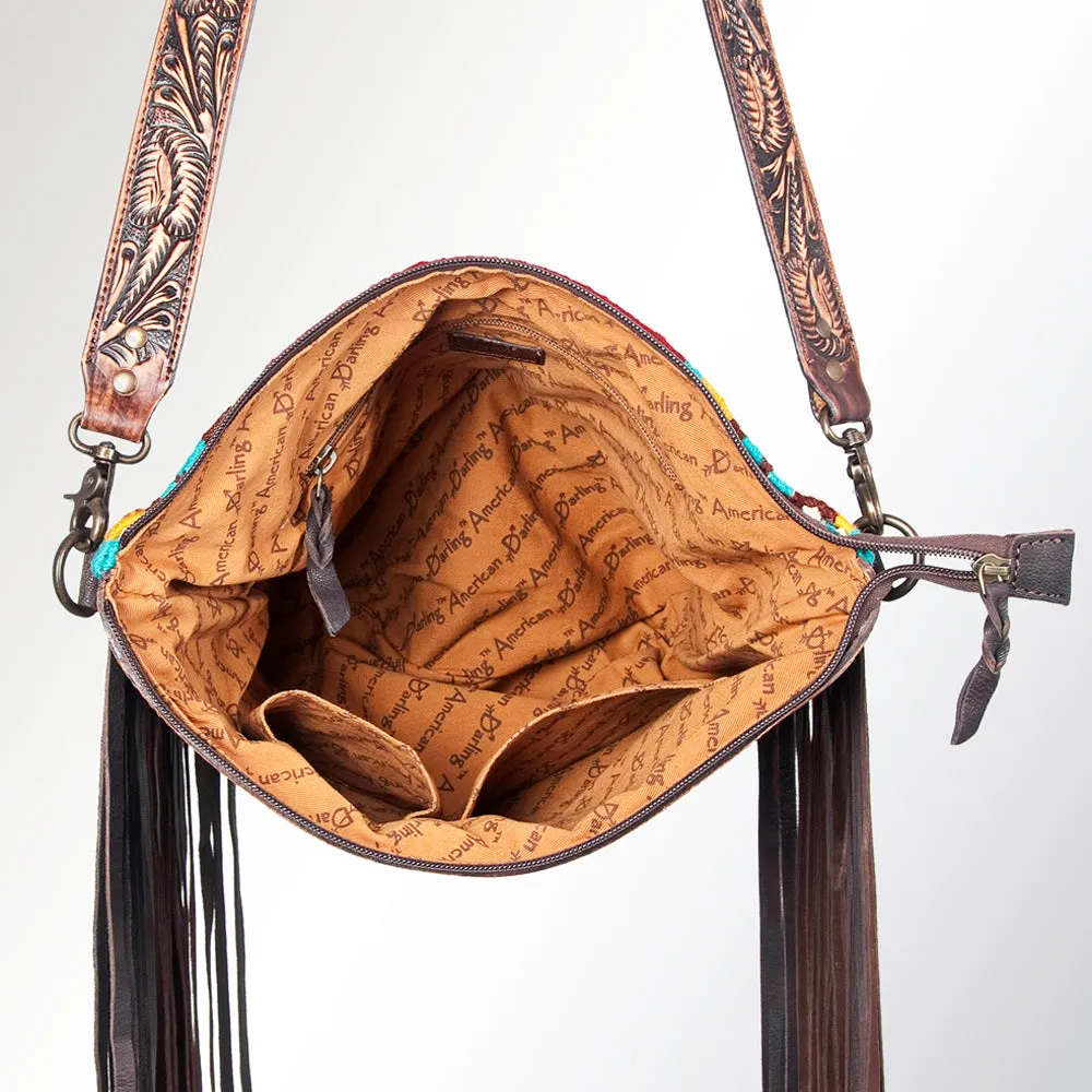 American Darling ADBGZ241 Signature Crossbody Hand Tooled Saddle Blanket Genuine Leather Women Bag Western Handbag Purse