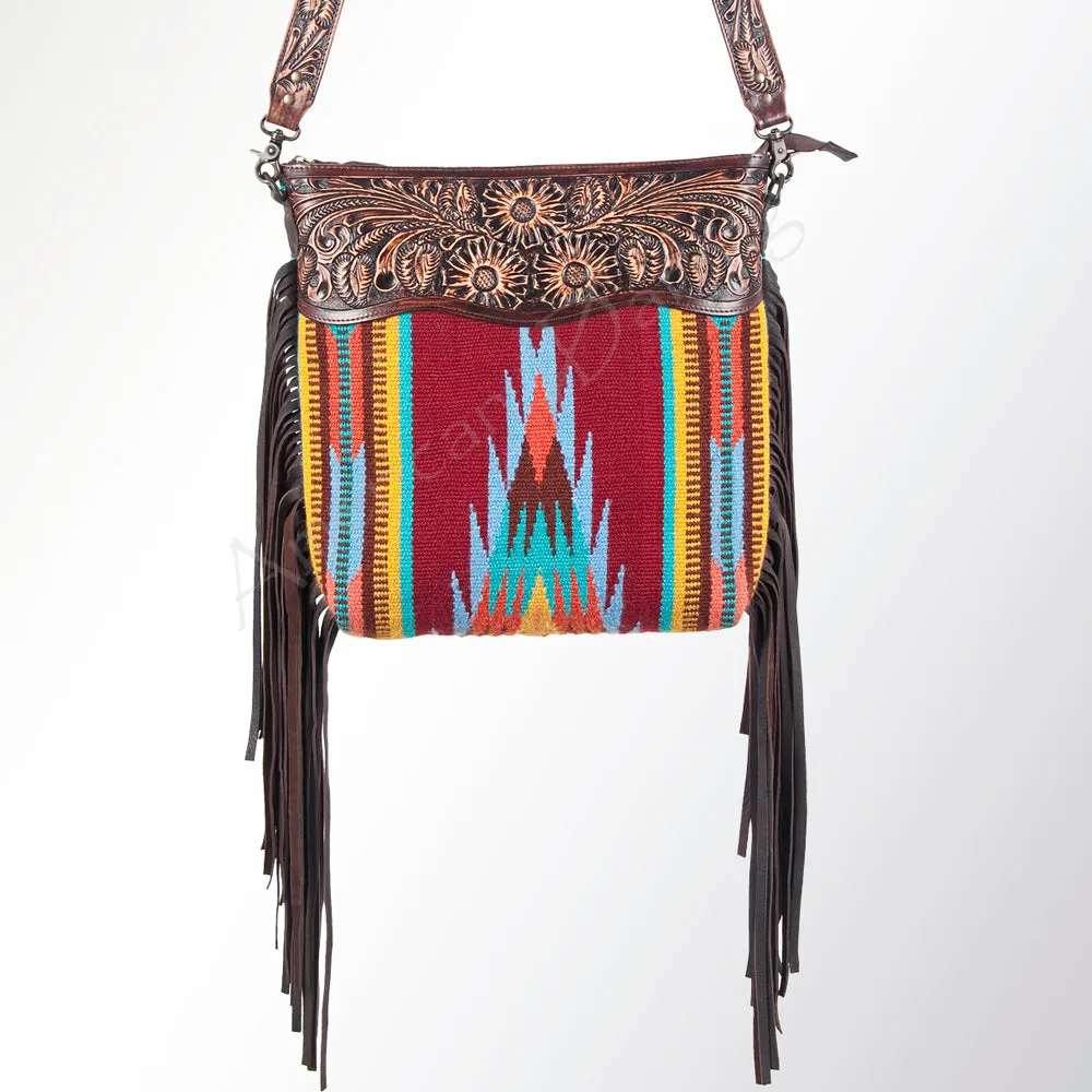 American Darling ADBGZ241 Signature Crossbody Hand Tooled Saddle Blanket Genuine Leather Women Bag Western Handbag Purse