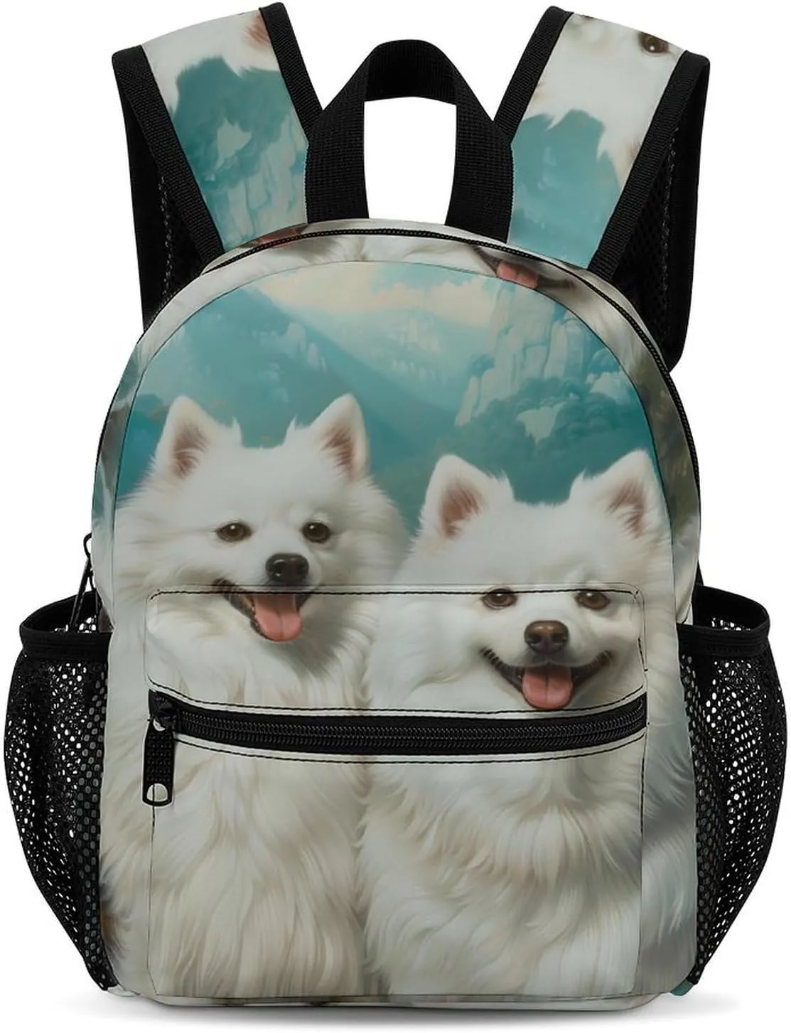 American Eskimos Dogs 13 Inch Backpack Waterproof Lightweight Travel Backpack Purse Hiking Daypack