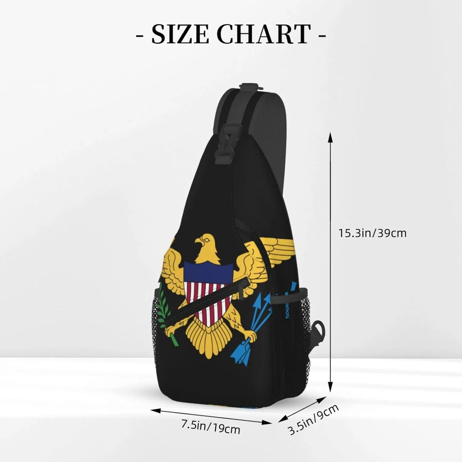 American Flag Stars Sling Bag Adjustable Chest Bags Casual Crossbody Bag Travel Shoulder Backpack