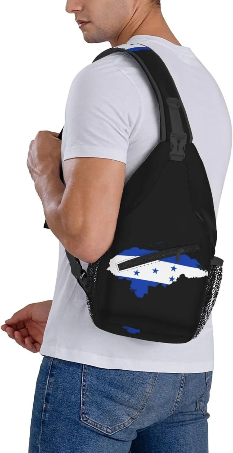 American Flag Stars Sling Bag Adjustable Chest Bags Casual Crossbody Bag Travel Shoulder Backpack